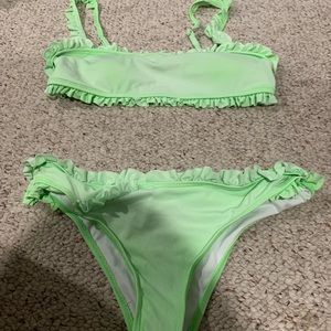 Neon green swimsuit